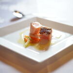 鱒のルイベ、オレンジとウイキョウ