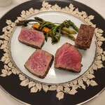 神戸牛炉釜炭焼ステーキ銀座一宮 - シャトーブリアン ランプ サーロイン 短角牛 食べ比べ