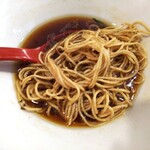 金町製麺 - ポルチーニの和え玉投入後の醬油かけそば
