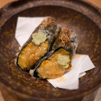 天ぷら もっこす - うにを海苔で巻いた天ぷら