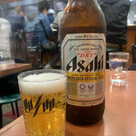 Gyouzano Oushou - 瓶びー、一人なら生ビールでもいいのだが、王将さんの生は...、少し苦手...