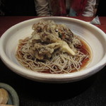 土風炉 - 舞茸の天ぷらと冷たいそば