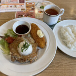 ココス - おろしチキンステーキ&白身魚フライランチ690円
