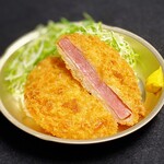 Ham cutlet set...nostalgic set from 638 yen including tax