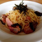 和ぱすた ぽぽらまーま - ナスと吊るしベーコンのしょうゆパスタ