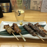 居酒屋 晩頂 - 大山鶏の炭火焼とり 串焼き盛り合せ
