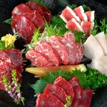 Assorted horse sashimi