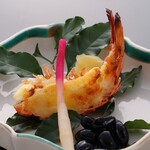 Salt-grilled prawns