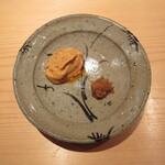 鮨 さかい - 余市の鮟肝、刻み奈良漬け