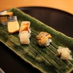 Nihonshoku Miyabitei - 季節の鮨会席「華」三の膳・鮨３貫