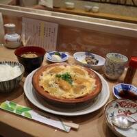 新宿割烹 中嶋 - 柳川鍋定食＋刺身ハーフ