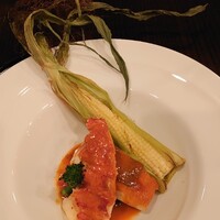 藤右ェ門 栄 - 真鯛とオマール海老のポワレ ピスクソース