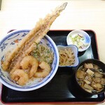 天ぷら てんちゃん - 一本穴子とえびプリッのコンビ天丼