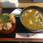 地久庵 - これがこの日のセット(^○^)
      カレーなんうどんとうどん定食！