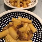 Carbonara with the flavor of raw Prosciutto "guanciale"