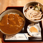 手打麺処 まるいち - ミニカツカレー(650円)、ミニうどん(冷)(350円)　　
            計1000円のミニ丼ミニめんセット