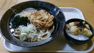 Fasuto Fudo Aji Kaidou - かき揚げうどんとミニとり天丼セット