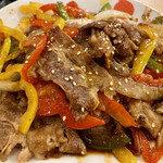 松屋 - 青椒肉絲W定食(ライス大盛り)@1,090円(税込)