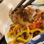 松屋 - 青椒肉絲W定食(ライス大盛り)@1,090円(税込)