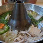 海坐 - しゃぶしゃぶにゴーヤを使うのは初めてです。ちょいニガでした。