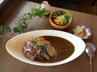 deli&kitchen 豆豆菜菜 - 3種類の揚げ野菜をトッピングしたカレーセット