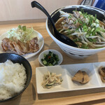 麺や 倉敷 - +￥300で定食に