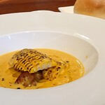 ちいさなレストラン 宮本亭 - ③「七種類の野菜を使ったポタージュ、フォワグラ入り」