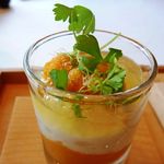 MAISON LAFITE - お野菜のムースですが、素材を生かしたいいお味です。上には「ウニ」が・・＾＾ 