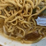 らーめん つの旨 - 「小ラーメン（ニンニク少なめ、野菜、あぶら）」（800円）の麺アップ