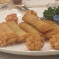 後楽園飯店 - 春巻きと海老のすり身のクルトン揚げ