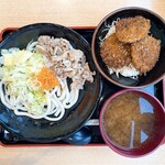 yoshidanoudommenzufujisan - 肉つけうどんとミニソースカツ丼