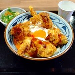 丸亀製麺 - 鳥天てりマヨぶっかけ大盛