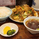 栄華 - 肉野菜炒めライス　850円
