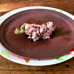 ラ・カーサ・ディ・テツオ オオタ - 『タラの芽の発酵米粉揚げと信州野豚のペースト、バルサミコ』