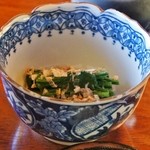 そば屋 長森 - 舞茸の天ぷら⇒代わりに「ホウレン草のお浸し」です(10/9UP)