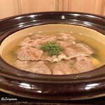 御料理 寺沢 - 花山椒と北上牛ﾐｽｼﾞと物集女の筍の小鍋立