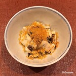 御料理 寺沢 - 穴子の飯蒸し唐墨掛け