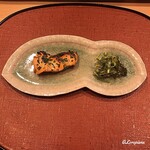 御料理 寺沢 - 桜鱒木の芽焼と蘿蔔胡麻和え