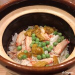 御料理 寺沢 - 毛蟹､碓井豆､生海胆の炊込みごはん