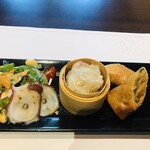 Miyanomori Rengedou - お昼のれんげ堂セット（サラダ＆点心　2種※焼売と春巻き）