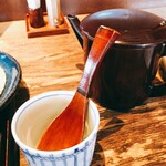 手打ち蕎麦 三乗 - 蕎麦湯、蕎麦猪口