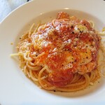 パスタ食堂ヒラコンシェ - ヒラコンシェ風アマトリチャーナ　見えないけど目玉焼き乗ってます(*´ω｀*)