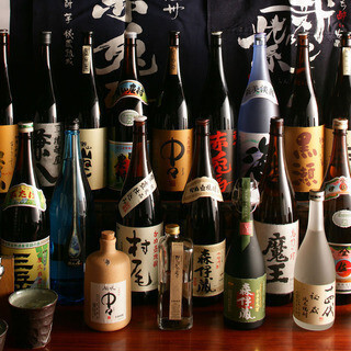 We offer over 100 types of shochu that go perfectly with Kyushu cuisine.