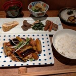 OBANZAIYA KIZUKI - ナスと豚バラのオイスターソース炒め1200円