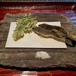 柚子屋旅館・一心居 - 揚物：稚鮎 セリの天ぷら
