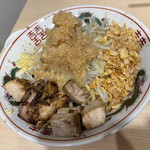 自家製麺 まさき - 【2021.6.1】限定おろポン汁なし しょうが&火の粉別皿