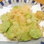 天ぷら処 こさか - 空豆と海老かき揚げ