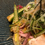 人力俥 - トマトとオクラの煮浸し！