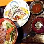 Teppanyakotetsu - 特選牛ハラミステーキ丼ととんぺい焼き・１，３００円