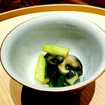 温石 - ながらみと葉葱の酢味噌和え